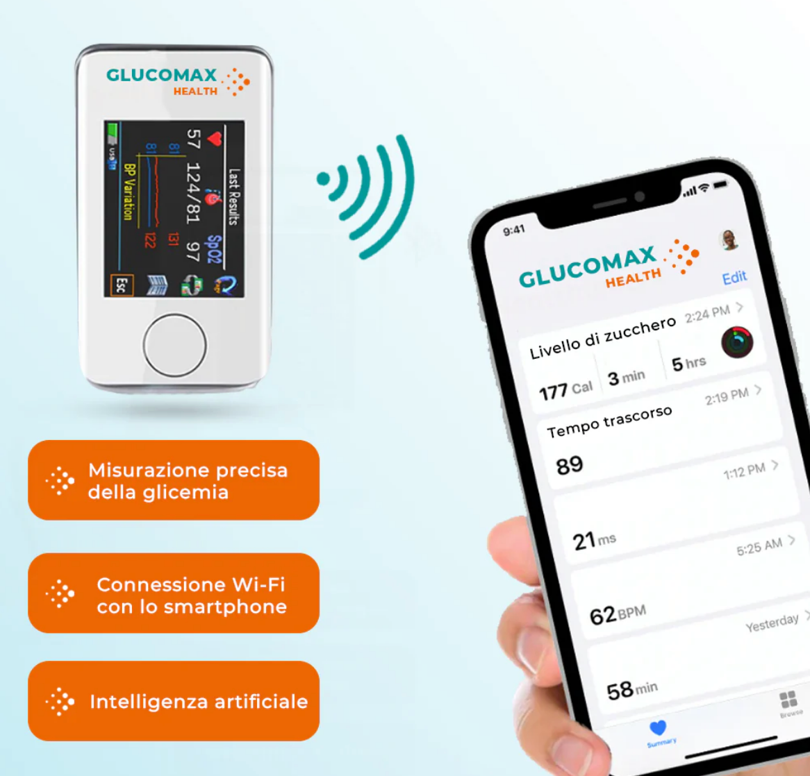 GLUCI Check™ | GlucoMax Misuratore Glucosio Laser non Invasivo