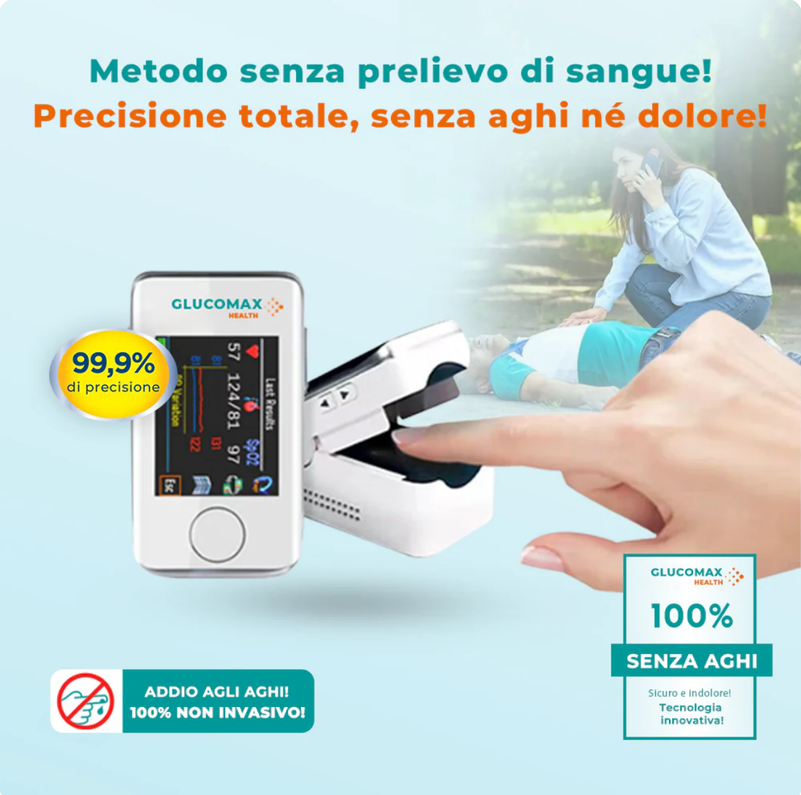 GLUCI Check™ | GlucoMax Misuratore Glucosio Laser non Invasivo